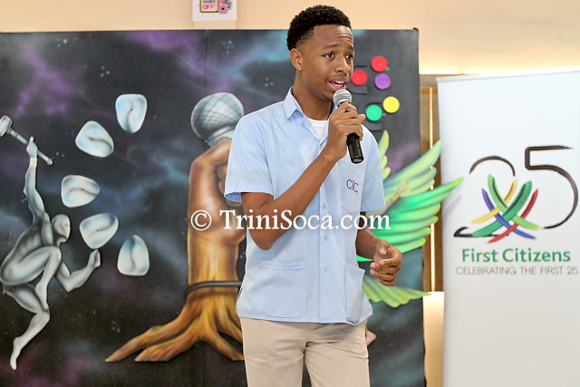 2018 Junior Calypso Monarch, Duane Ta'zyar O'Connor during his calypso performance