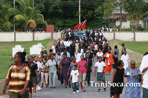 Procession into the Point Fortin Cemetery