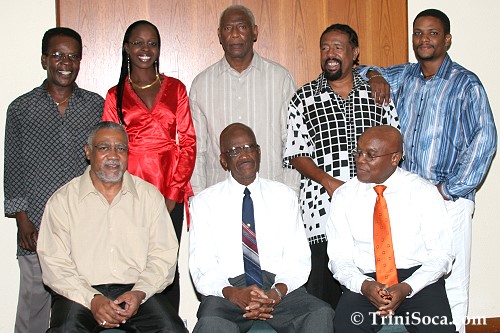 BACK LEFT: Johnny King, Karene Ashe, His Excellency Dr. Roy L. Austin, Winston 'Explainer' Henry and Sean Daniel. FRONT LEFT: Alvin Daniel, Hugh L. Howard and Eric Butler.